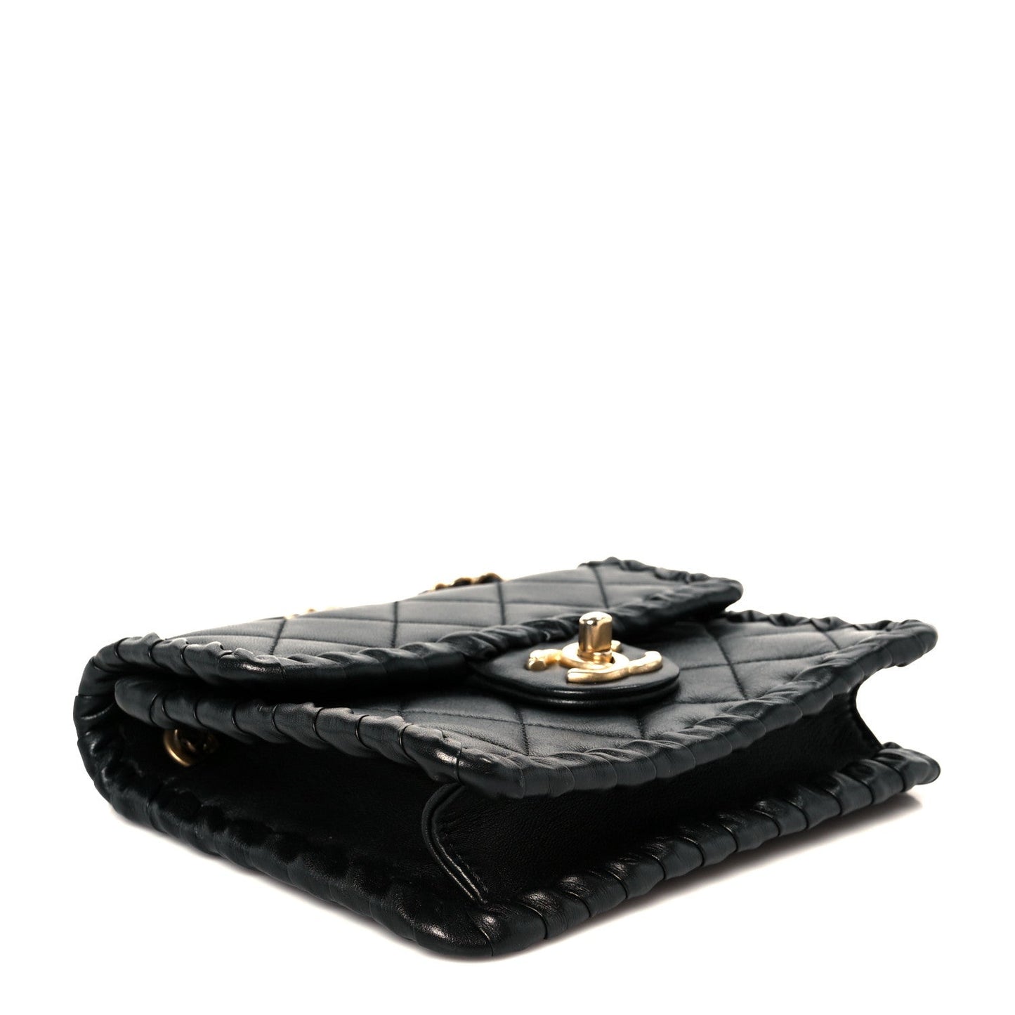 Calfskin Braided Mini My Own Frame Flap Black