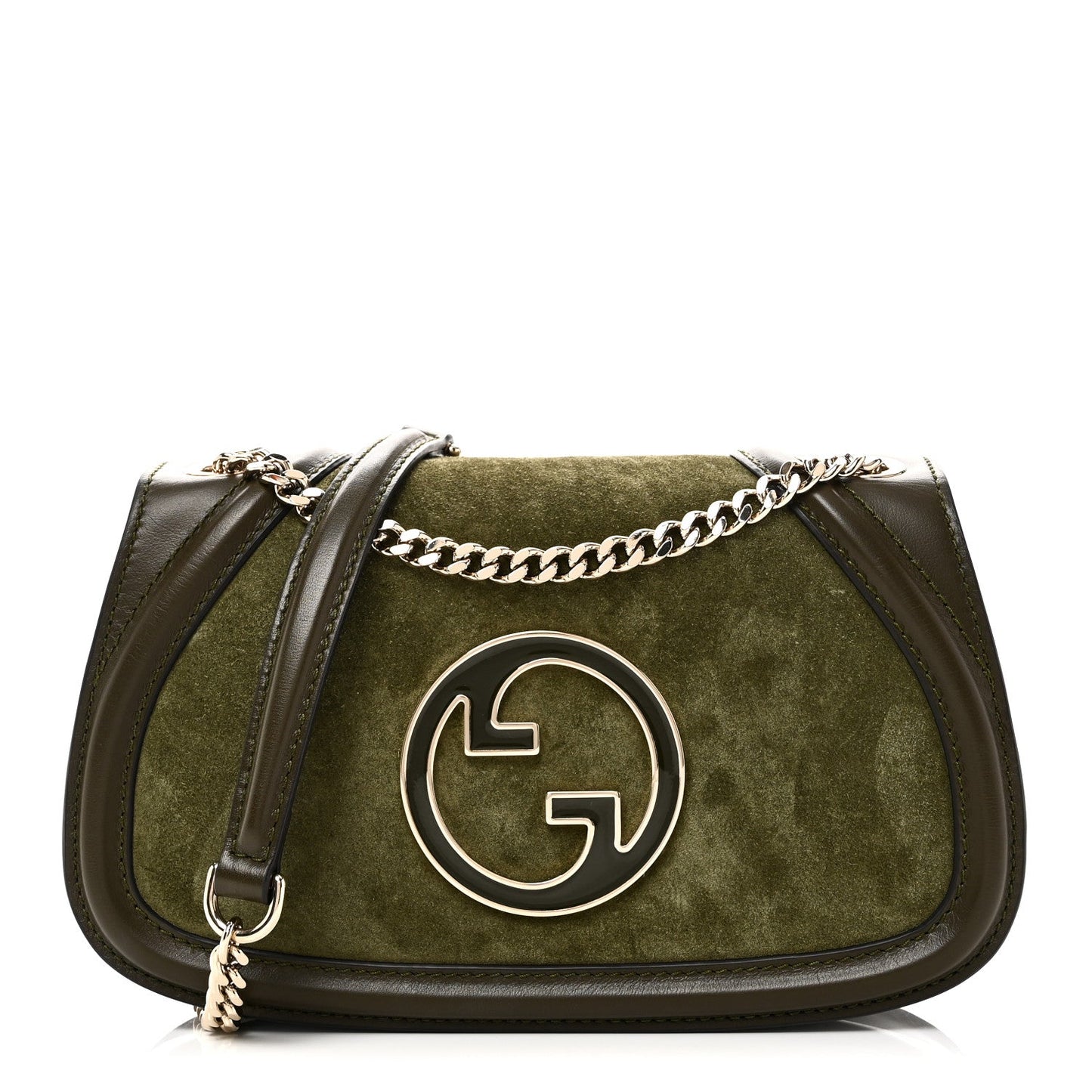 Suede Calfskin Blondie Medium Shoulder Bag Green