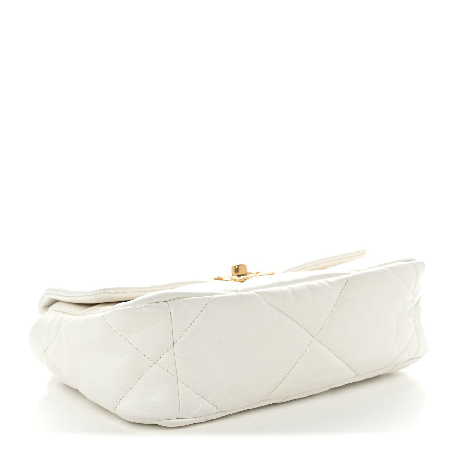 Goatskin Quilted Medium Chanel 19 Flap White