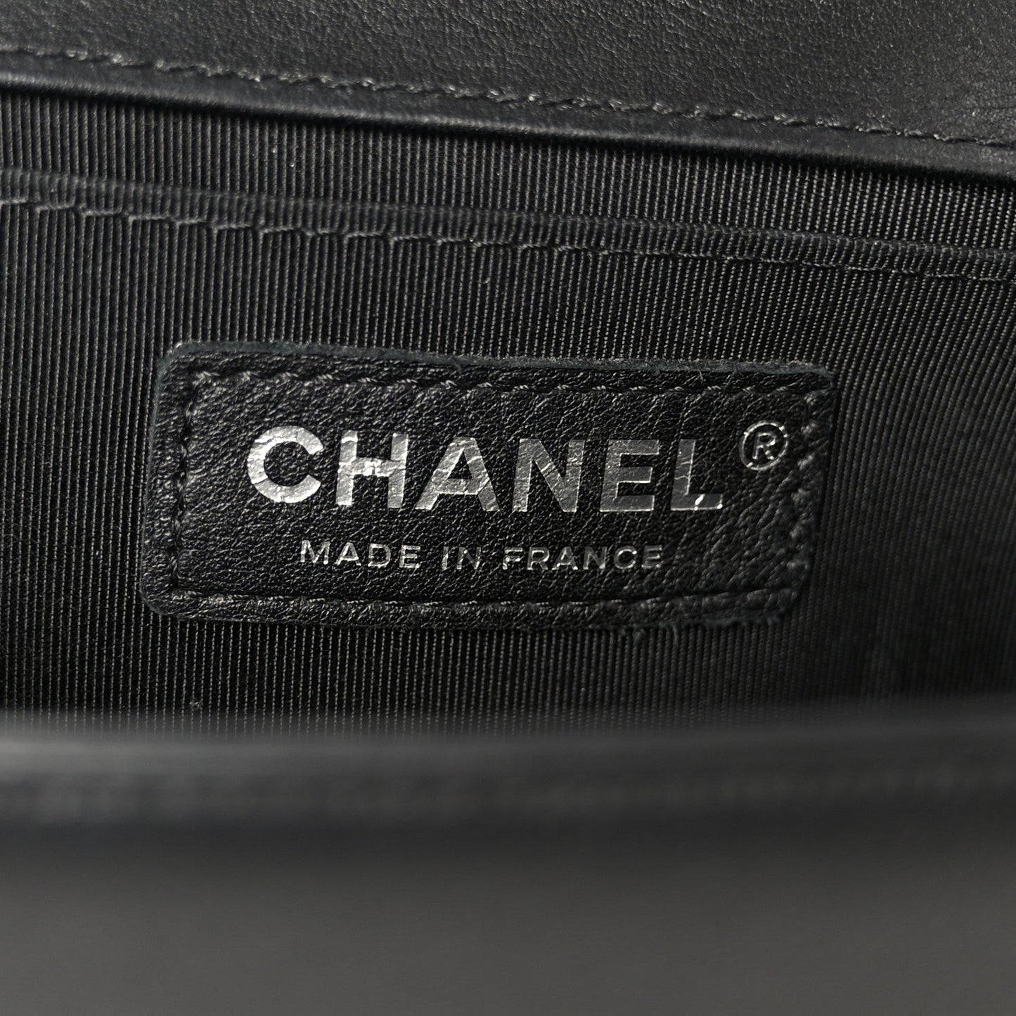 Lambskin Chevron Quilted Medium Boy Flap Black