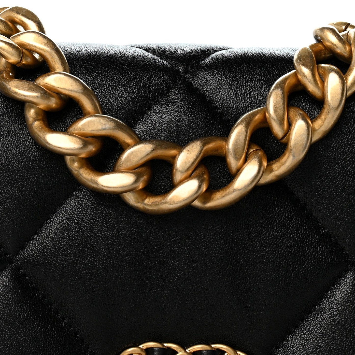 Lambskin  Quilted Large Chanel 19 Flap Black