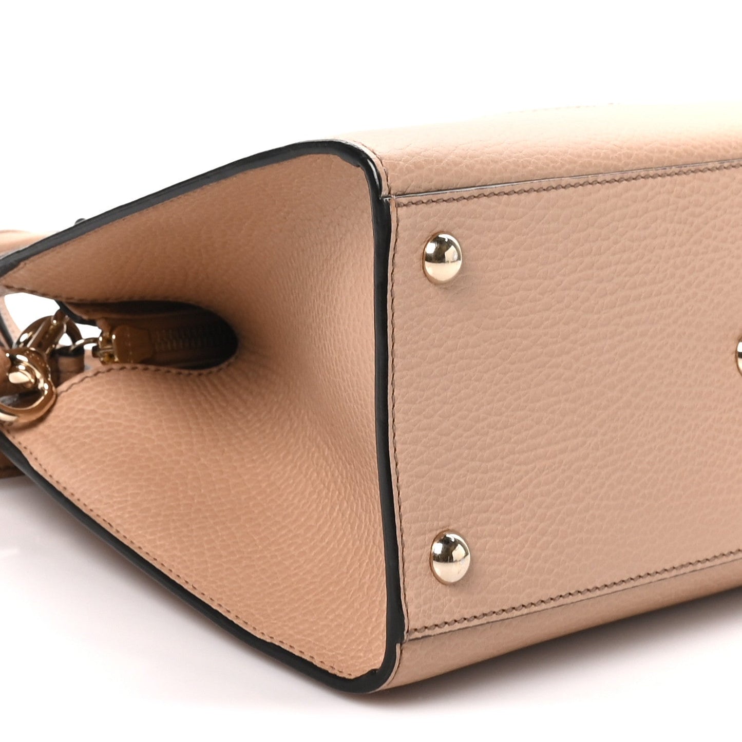 Dollar Calfskin Medium Soho Top Handle Satchel Camelia