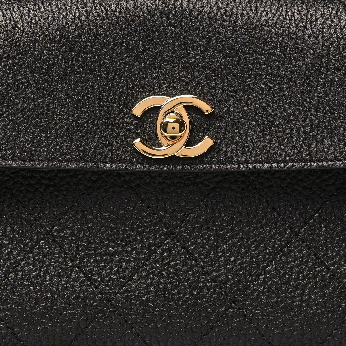 Grained Calfskin Stitched Urban Essentials Small Shopping Bag Black
