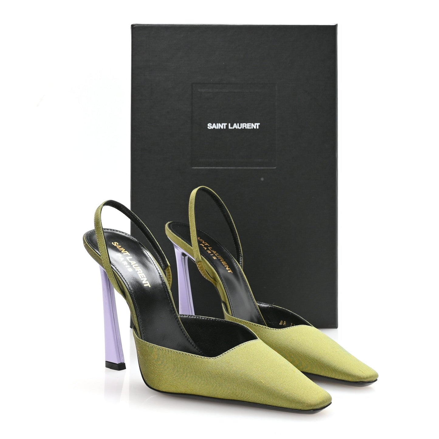 Crepe De Chine Blade 105 Slingback Pumps 37.5 Lime