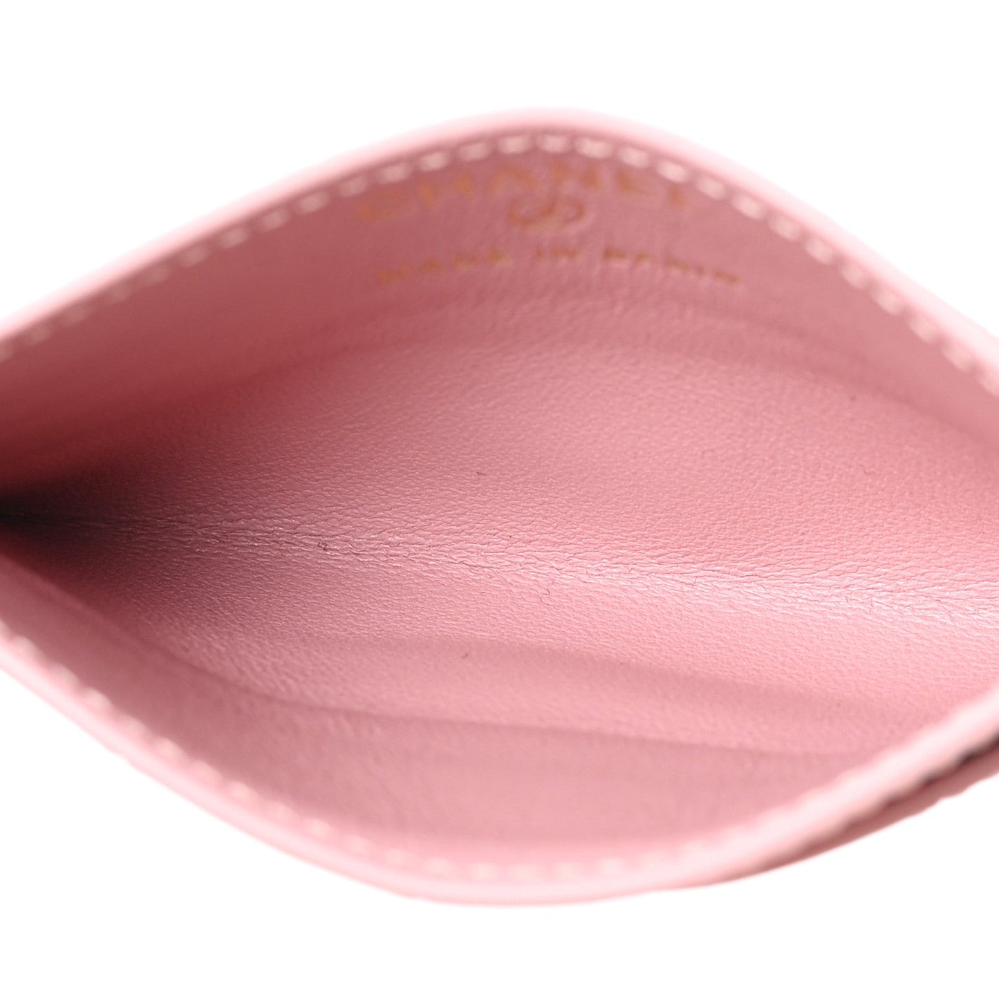 Calfskin Crocodile Embossed Crococo Card Holder Light Pink