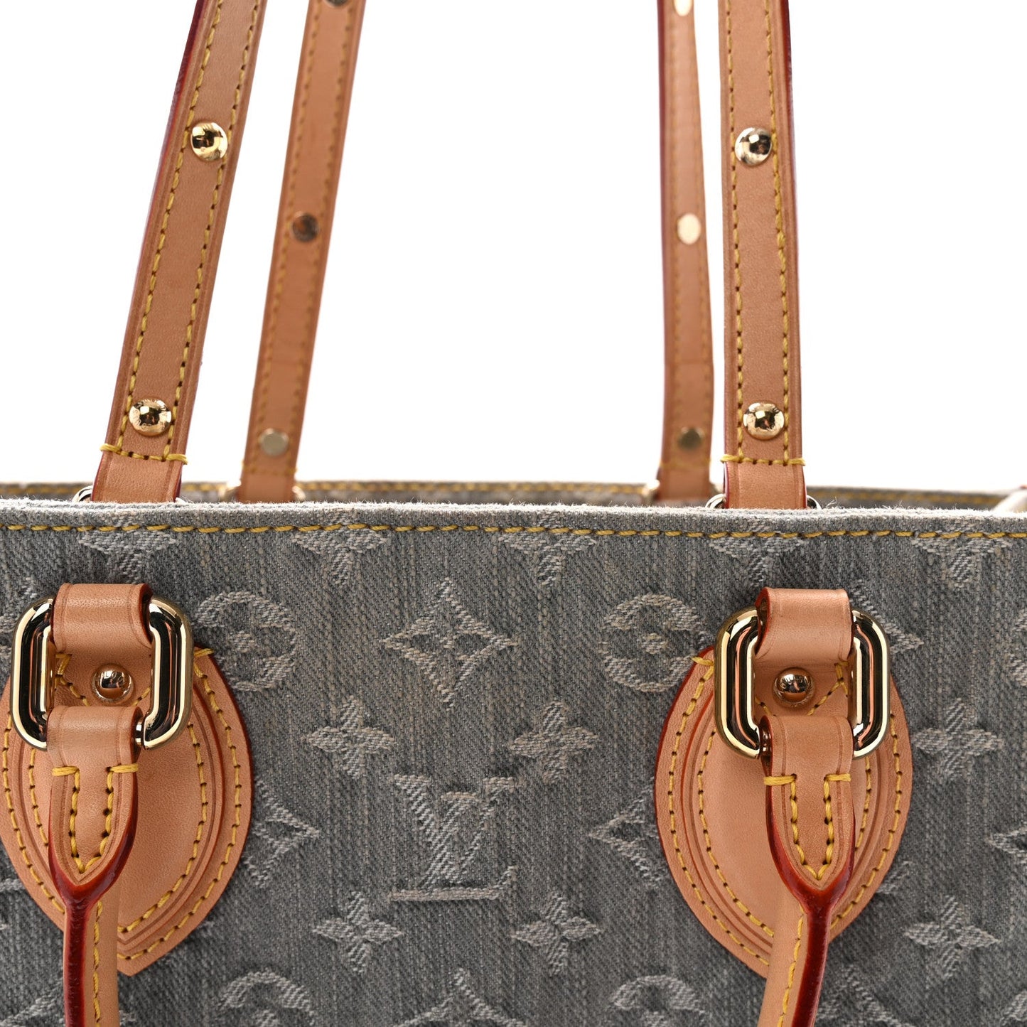 Monogram Denim Onthego MM Washed Grey