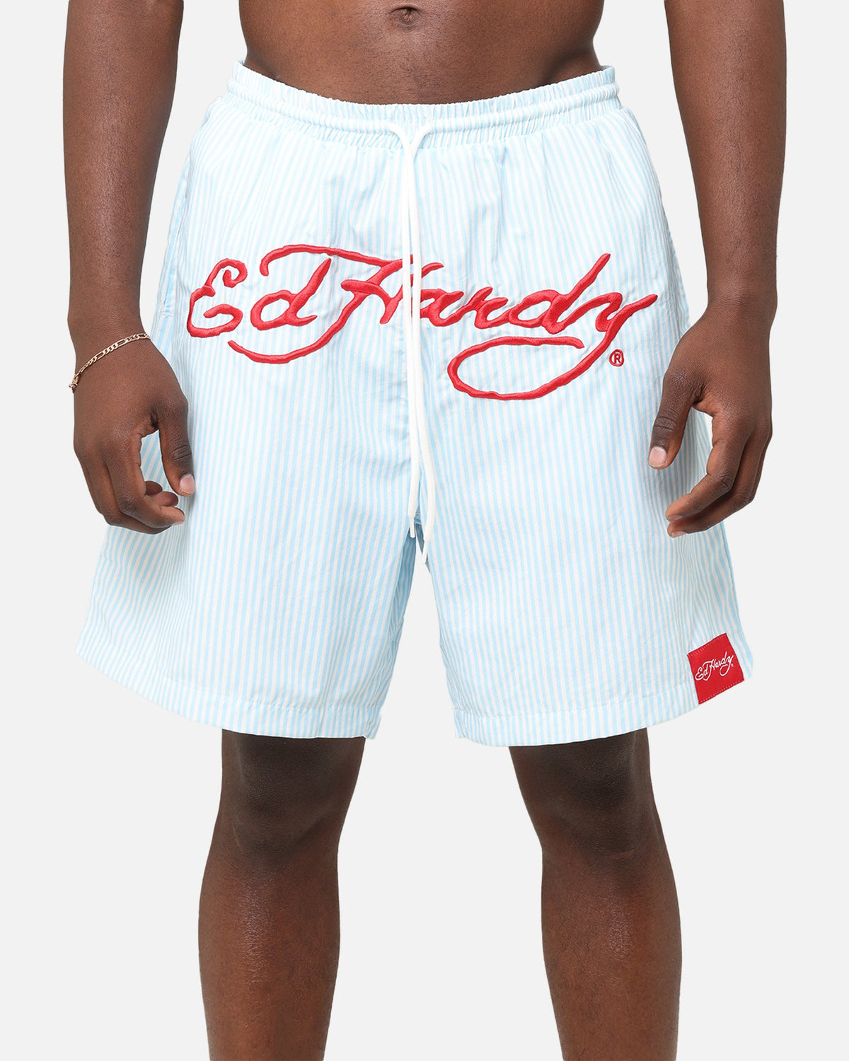 Ed Hardy Beach Shorts Blue Stripe