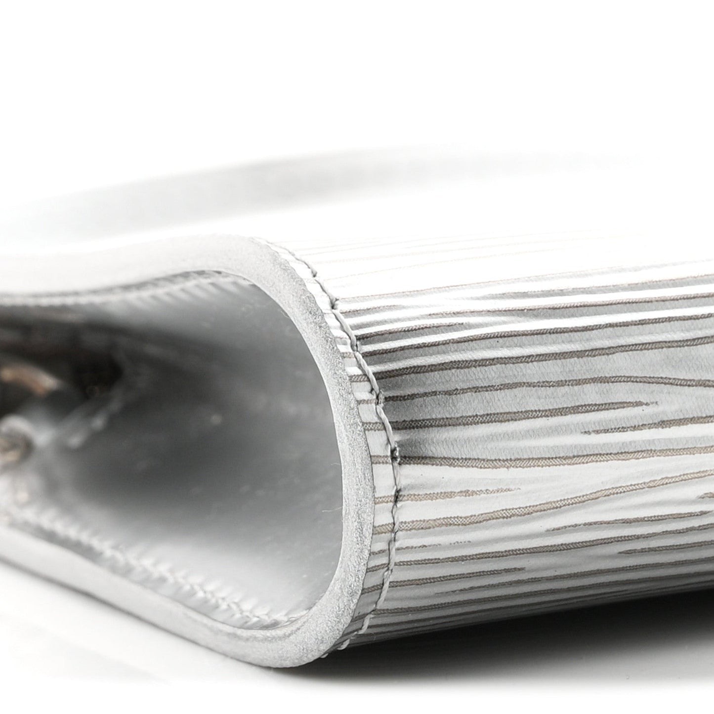 Epi Pochette Accessories Metallic Silver