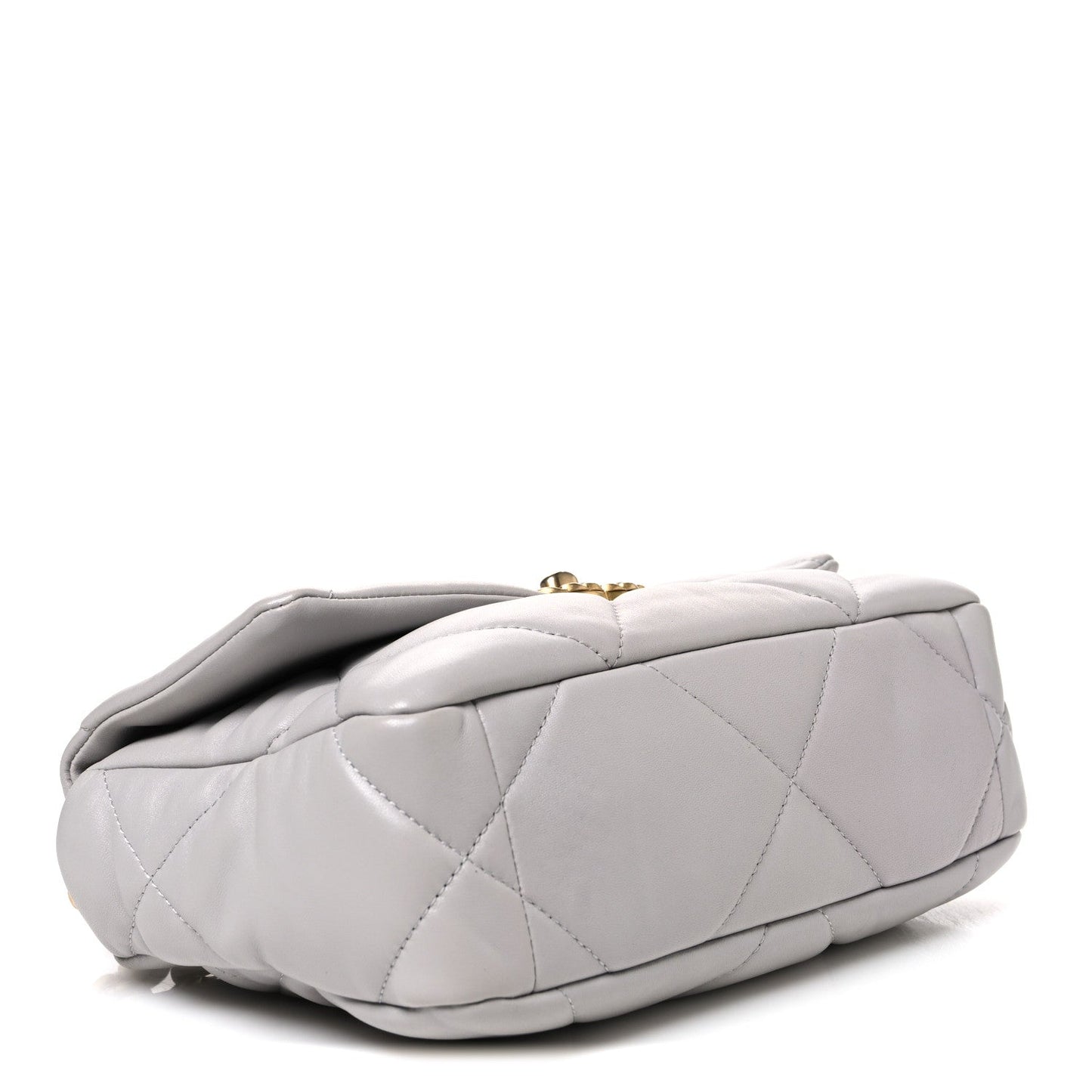 Goatskin Quilted Medium Chanel 19 Flap Grey