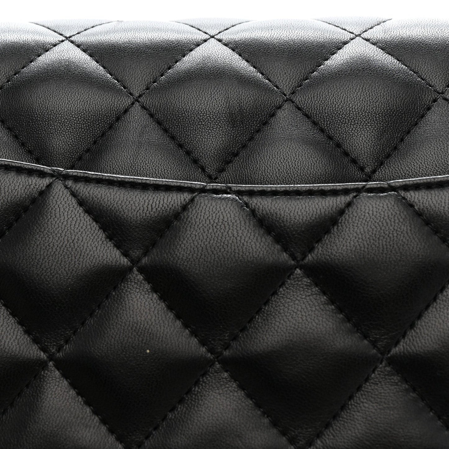 Lambskin Quilted Jumbo Double Flap Black
