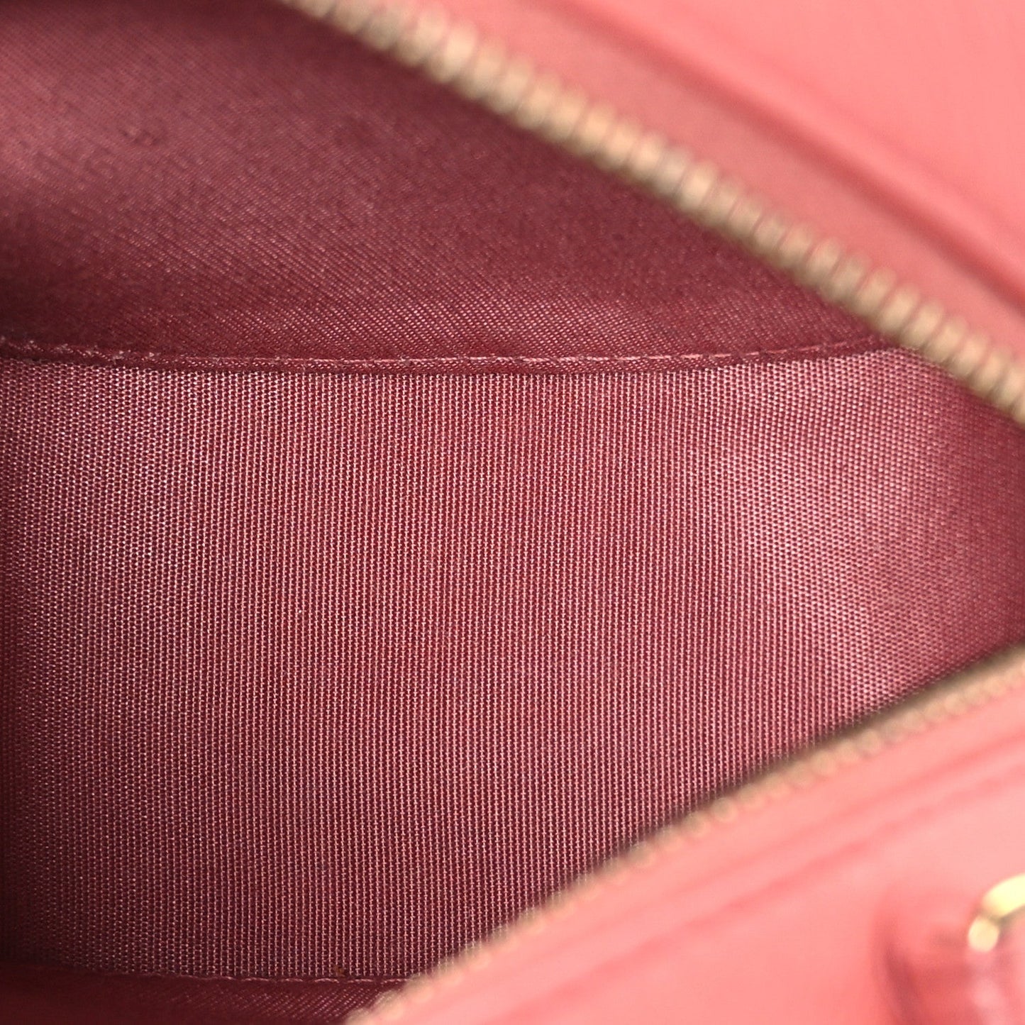 Goatskin Quilted Chanel 19 Round Clutch With Chain  Coral