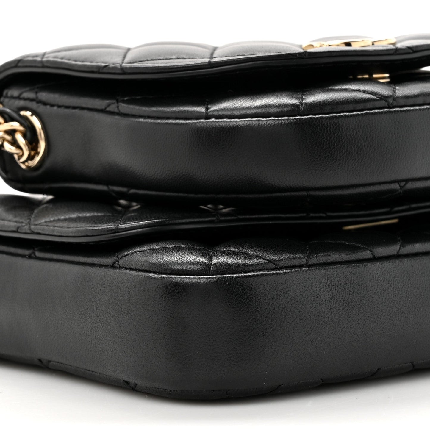 Lambskin Quilted Side Packs Black
