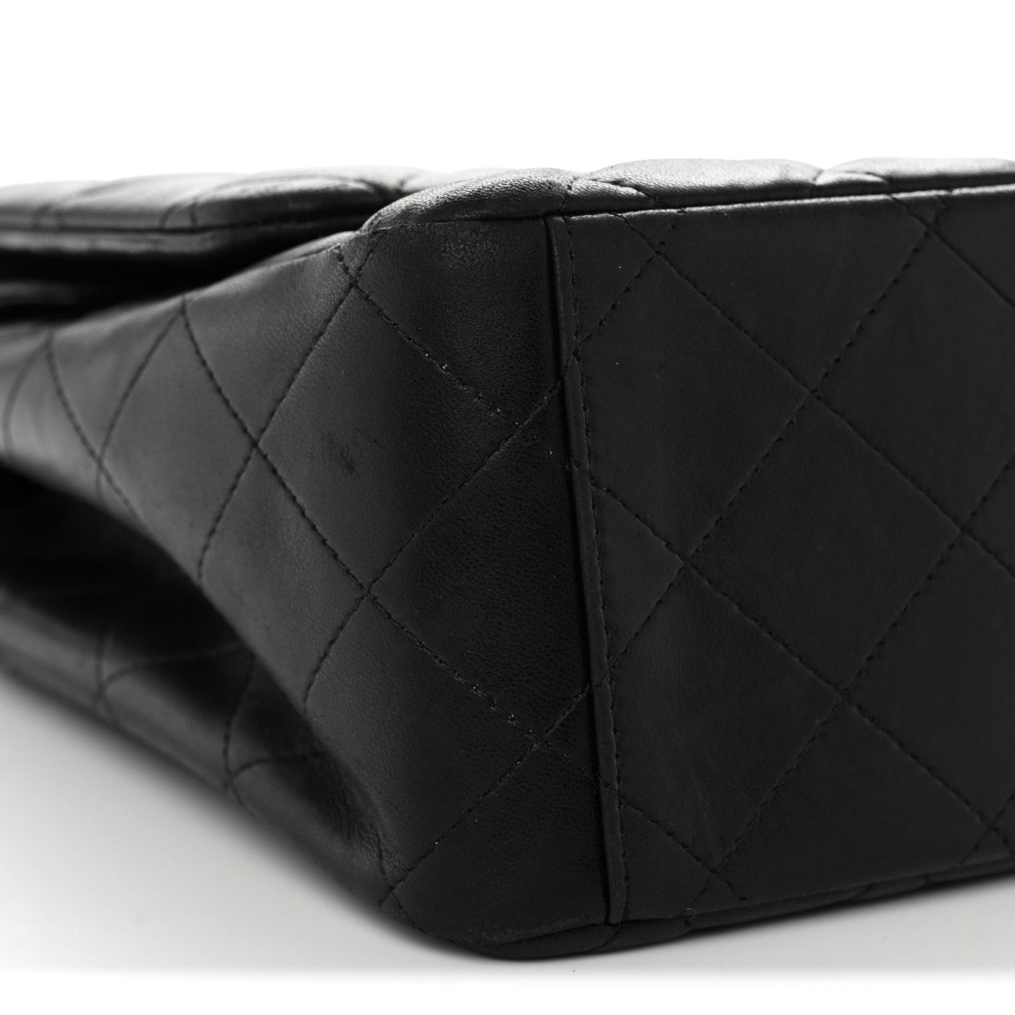 Lambskin Quilted Maxi Double Flap Black