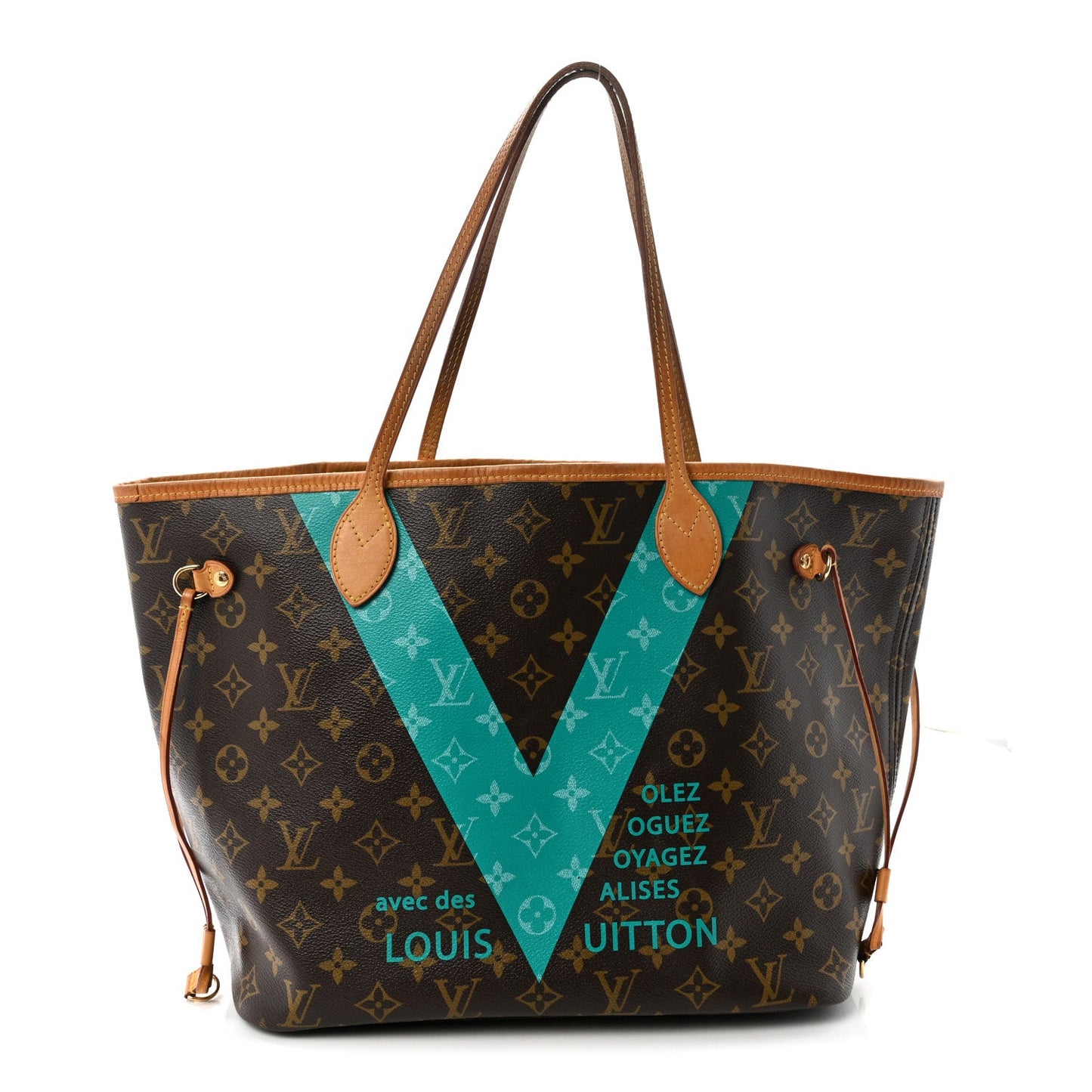 Monogram V Neverfull MM Turquoise