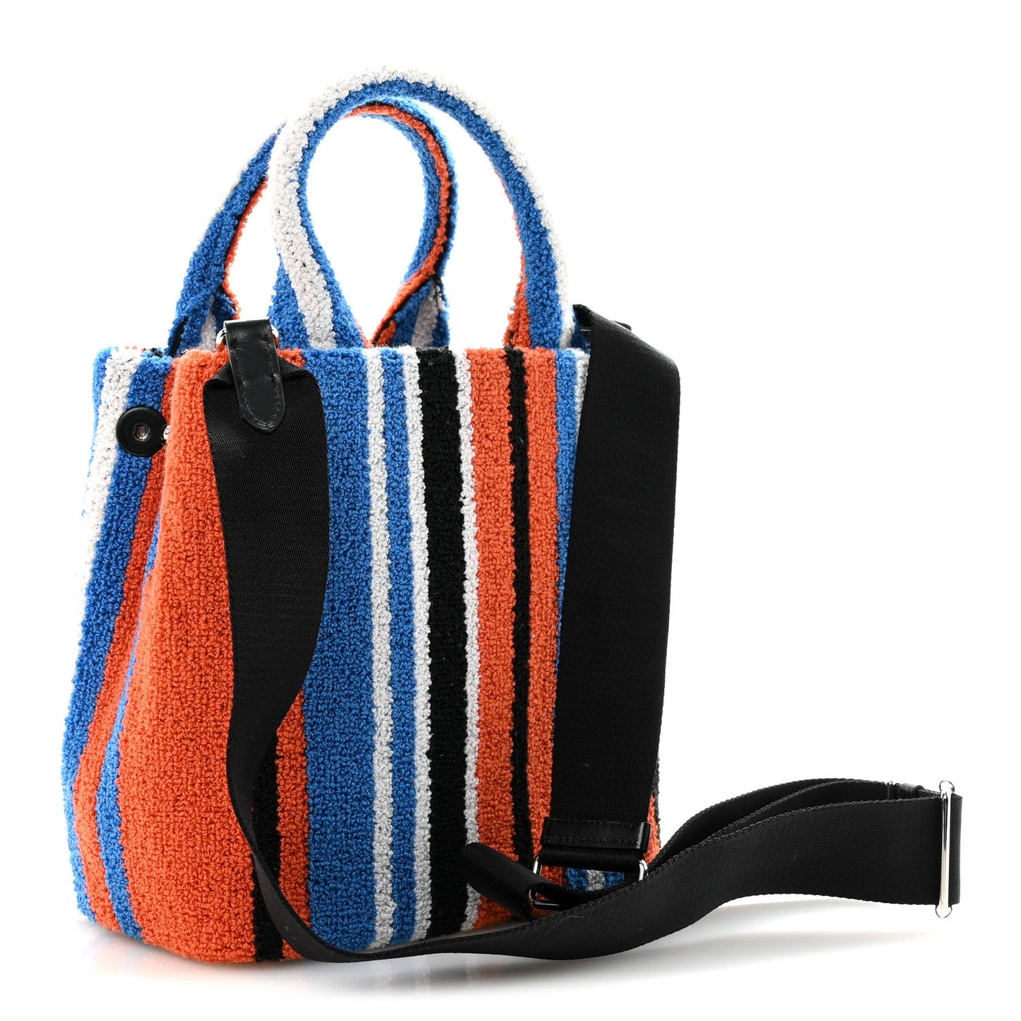 Terry Cloth Small Stripe Tote Arancio