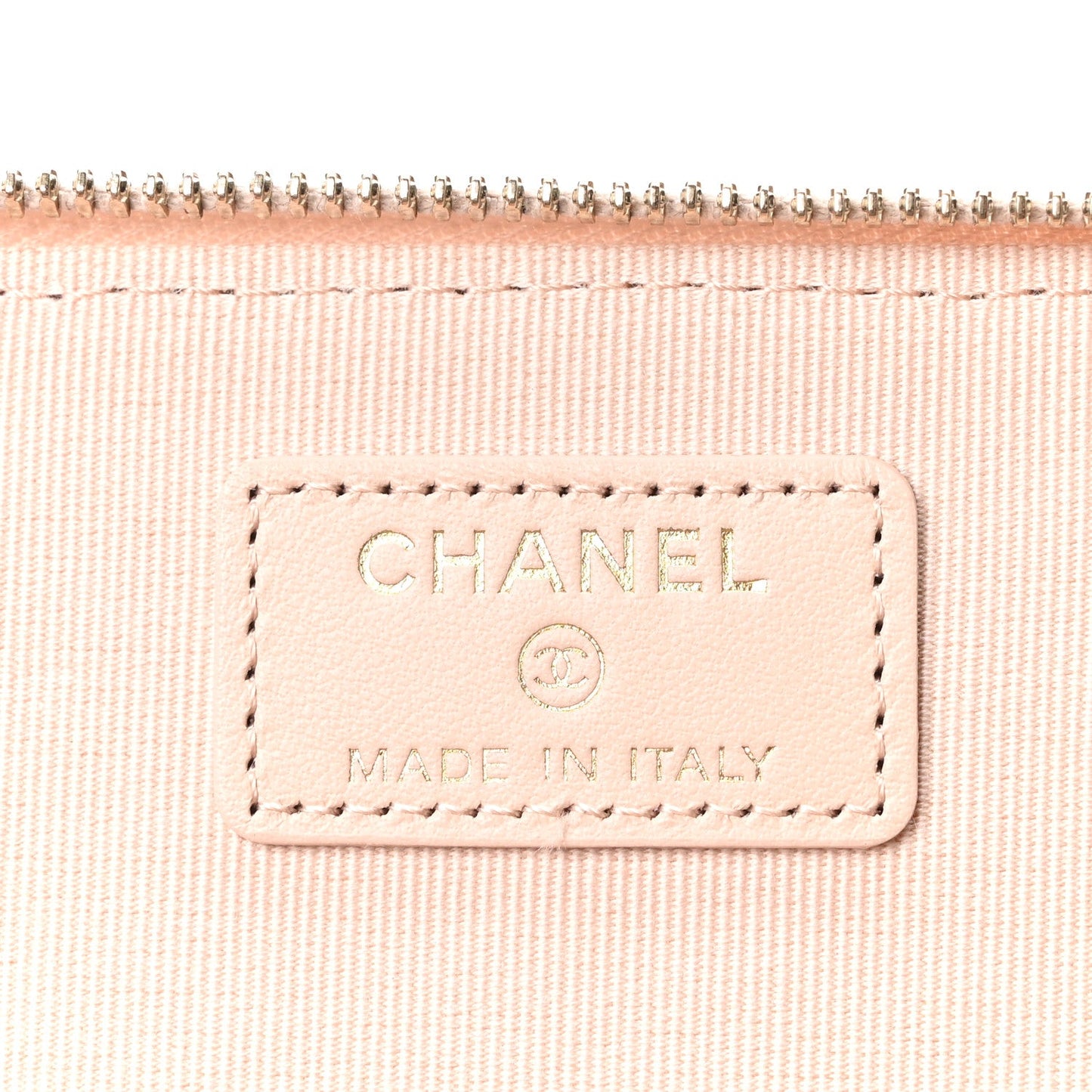 Caviar Quilted Small Vanity Case With Chain Light Beige