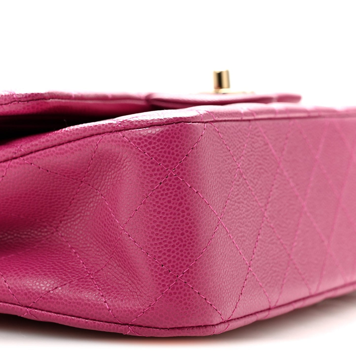 Caviar Quilted Medium Double Flap Purple