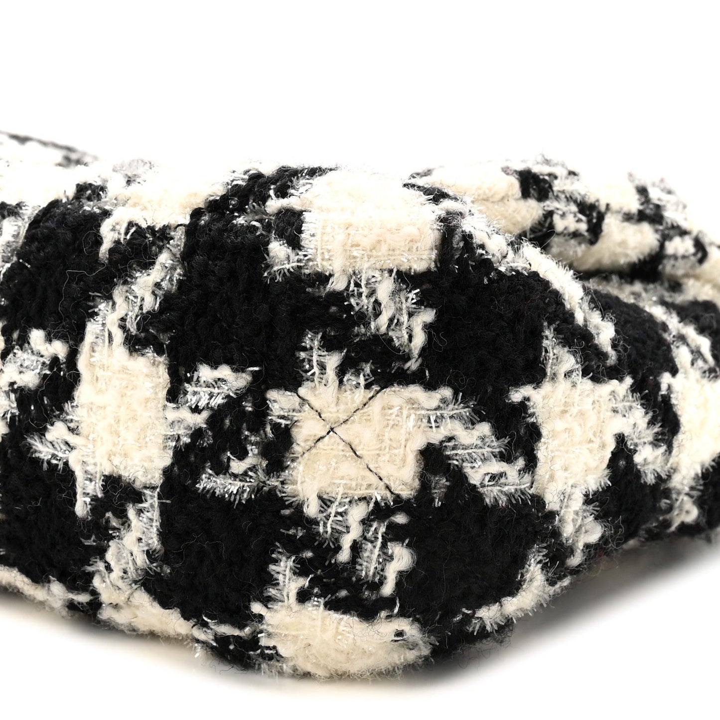 Tweed Quilted Medium Chanel 19 Flap Black Ecru White