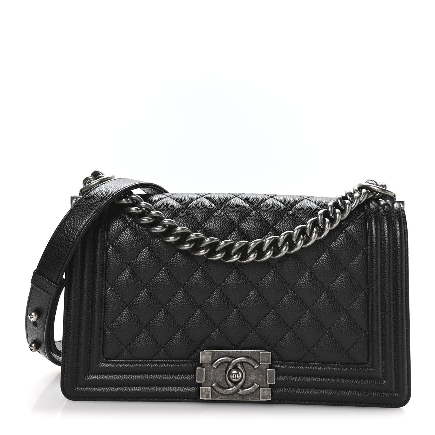 Caviar Quilted Medium Boy Flap Black