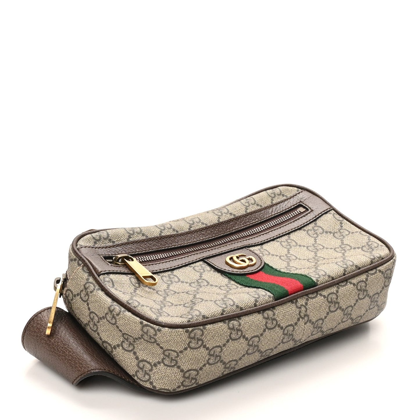 Soft GG Supreme Monogram Medium Ophidia Belt Bag Dark Brown