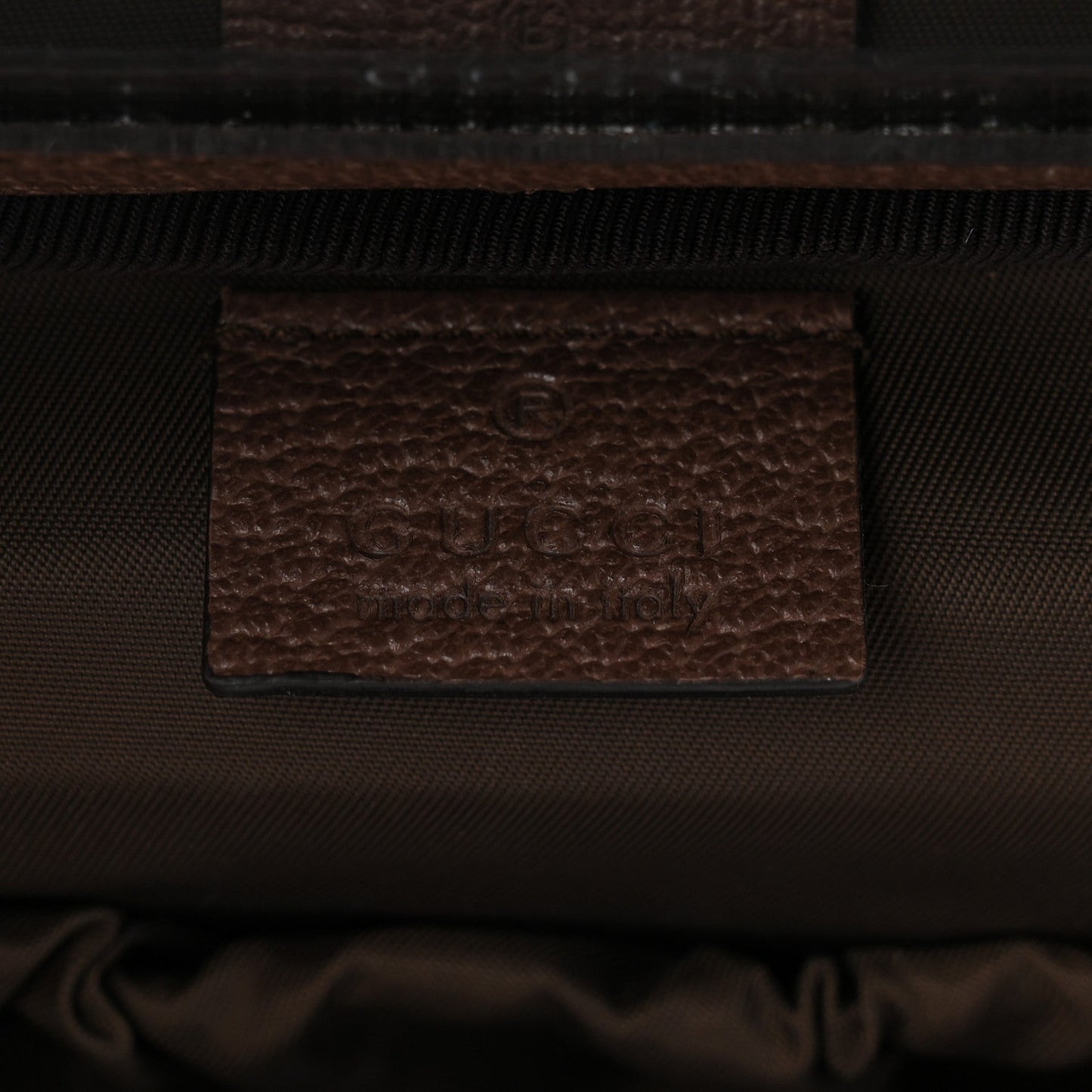 GG Supreme Monogram Textured Calfskin Web Ophidia Vanity Cosmetic Case Beige Ebony New Acero