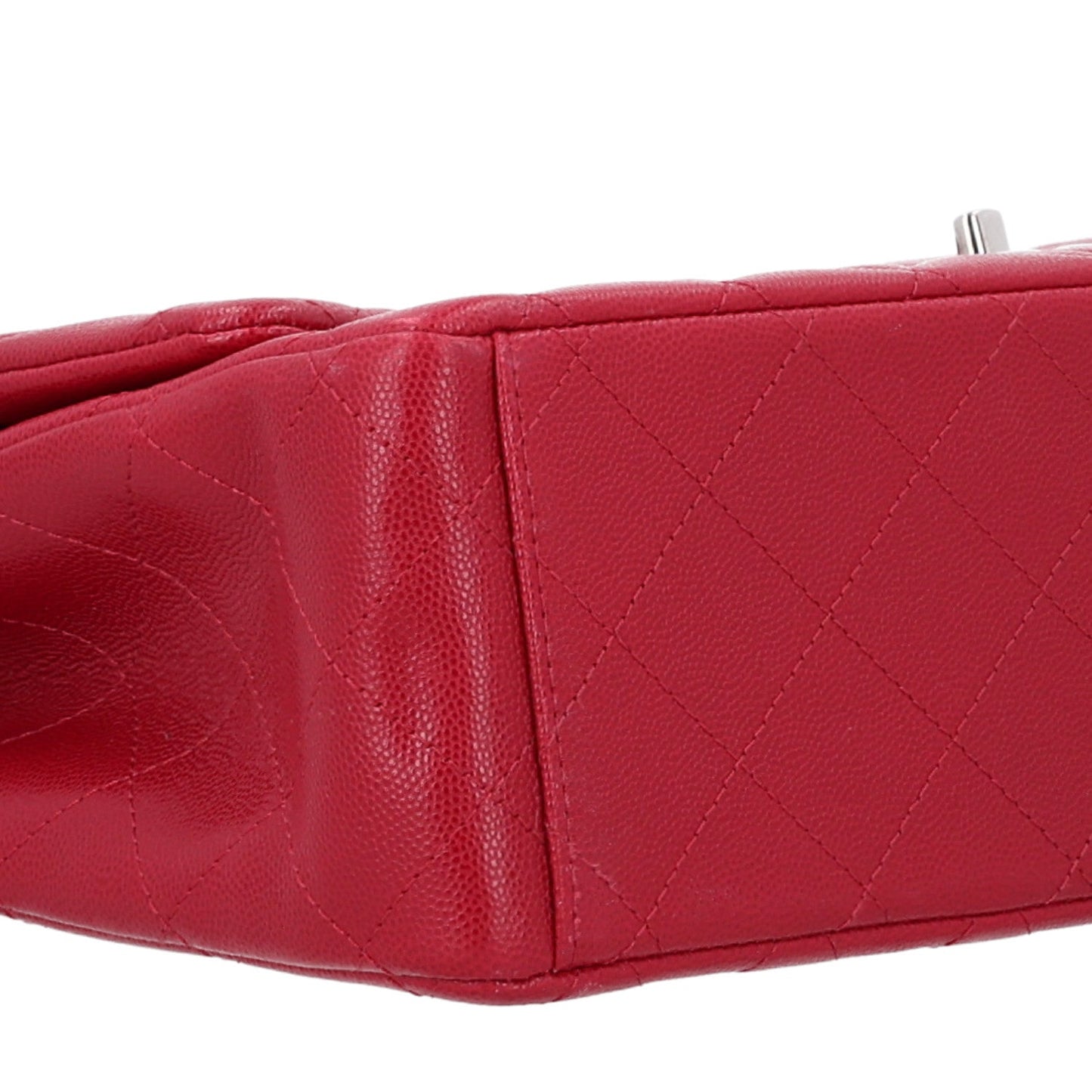 Caviar Quilted Maxi Double Flap Dark Red