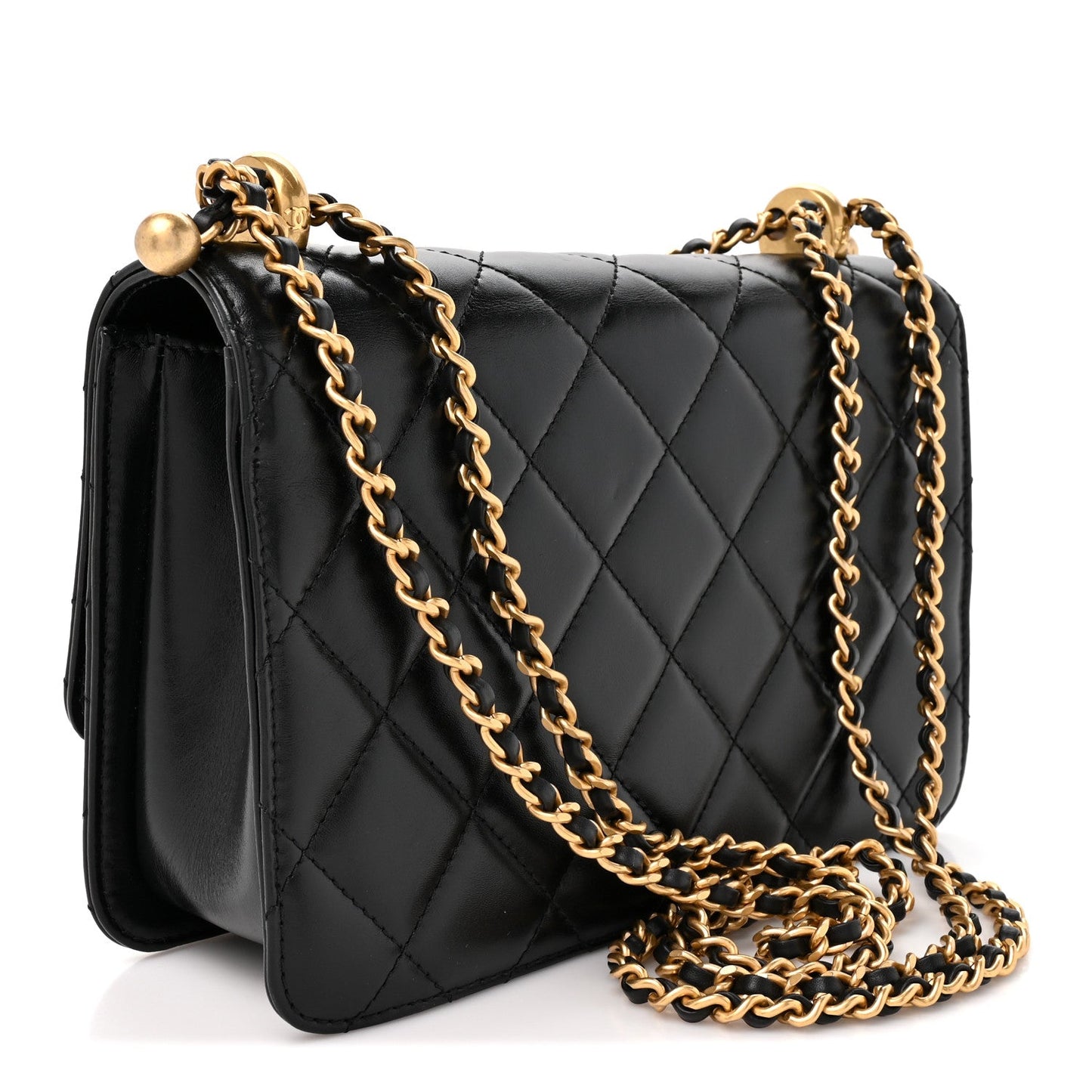 Calfskin Quilted Perfect Fit Flap Black