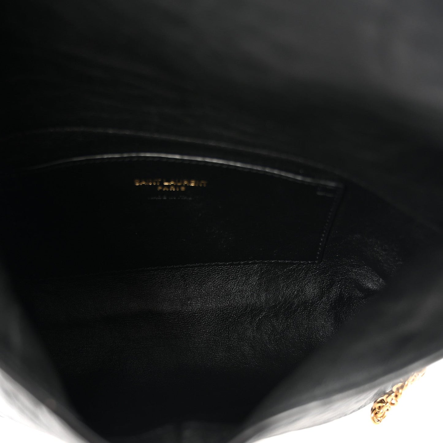Supple Lambskin Small Cassandre Chain Pouch Black