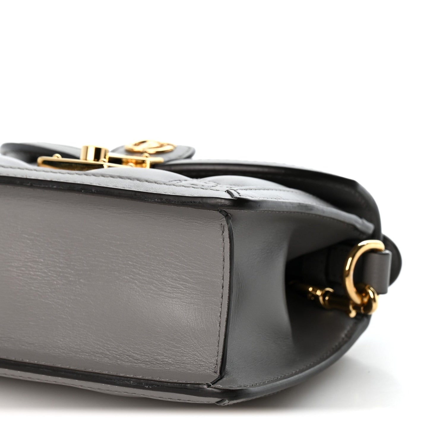 Calfskin GG Matelasse Mini Top Handle Shoulder Bag Grey