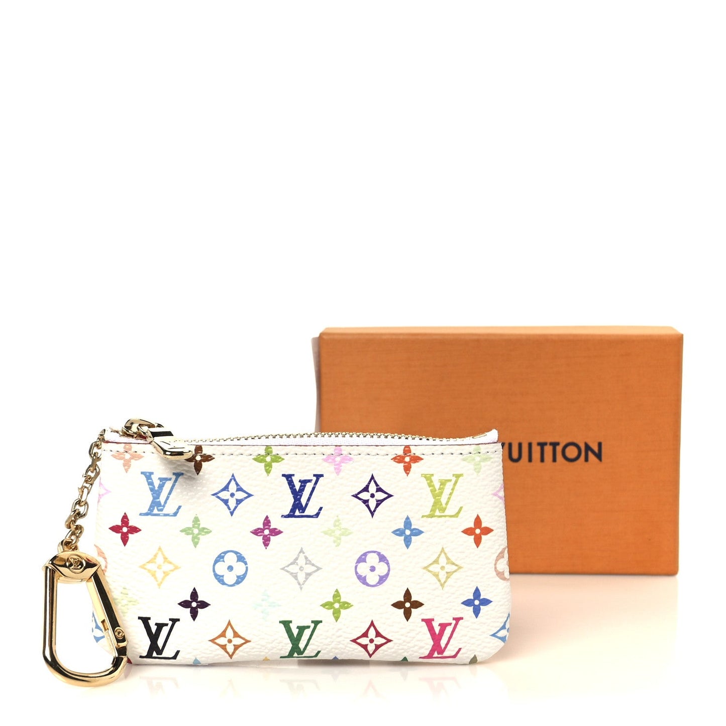 LV X TM Monogram Multicolor Key Pouch White