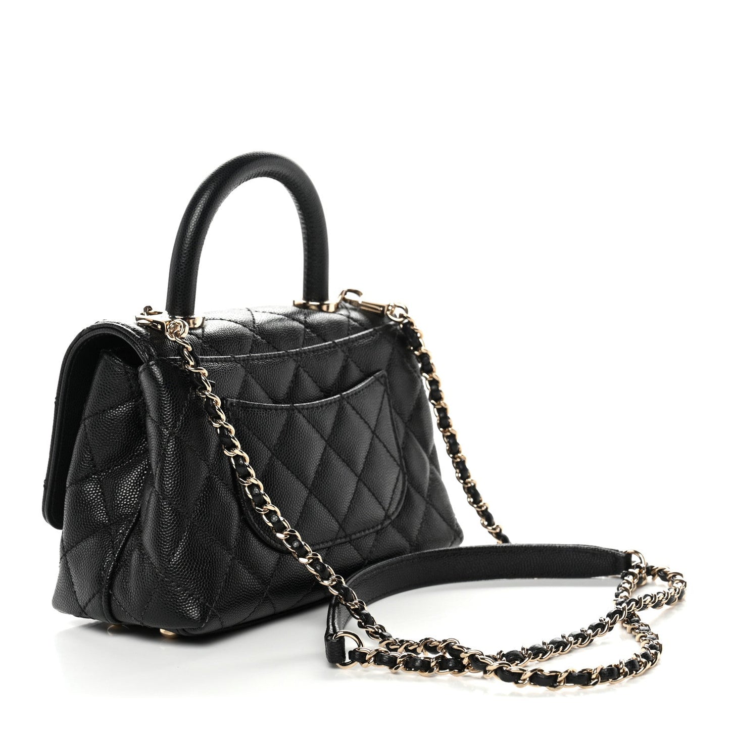 Caviar Quilted Extra Mini Coco Handle Flap Black