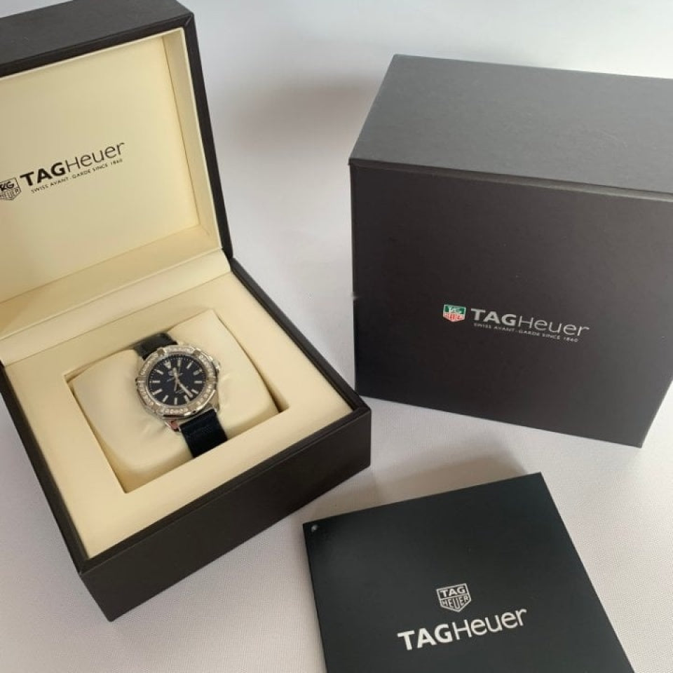 Tag Heuer Aquaracer Quartz Diamonds Blue Dial Blue Nylon Strap Watch for Women - WAY131N.FT6091