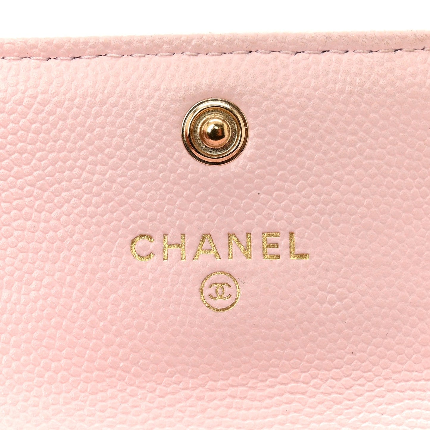 Caviar Quilted Crystal CC Flap Card Holder Pink