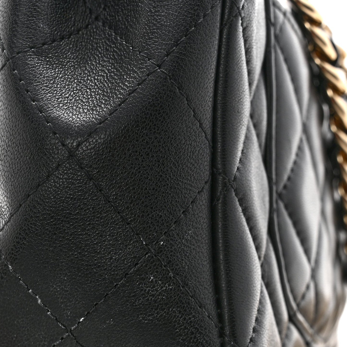Lambskin Quilted Mini Coco Charms Rectangular Flap Black