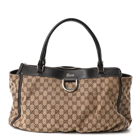 Monogram D Gold Tote Dark Brown