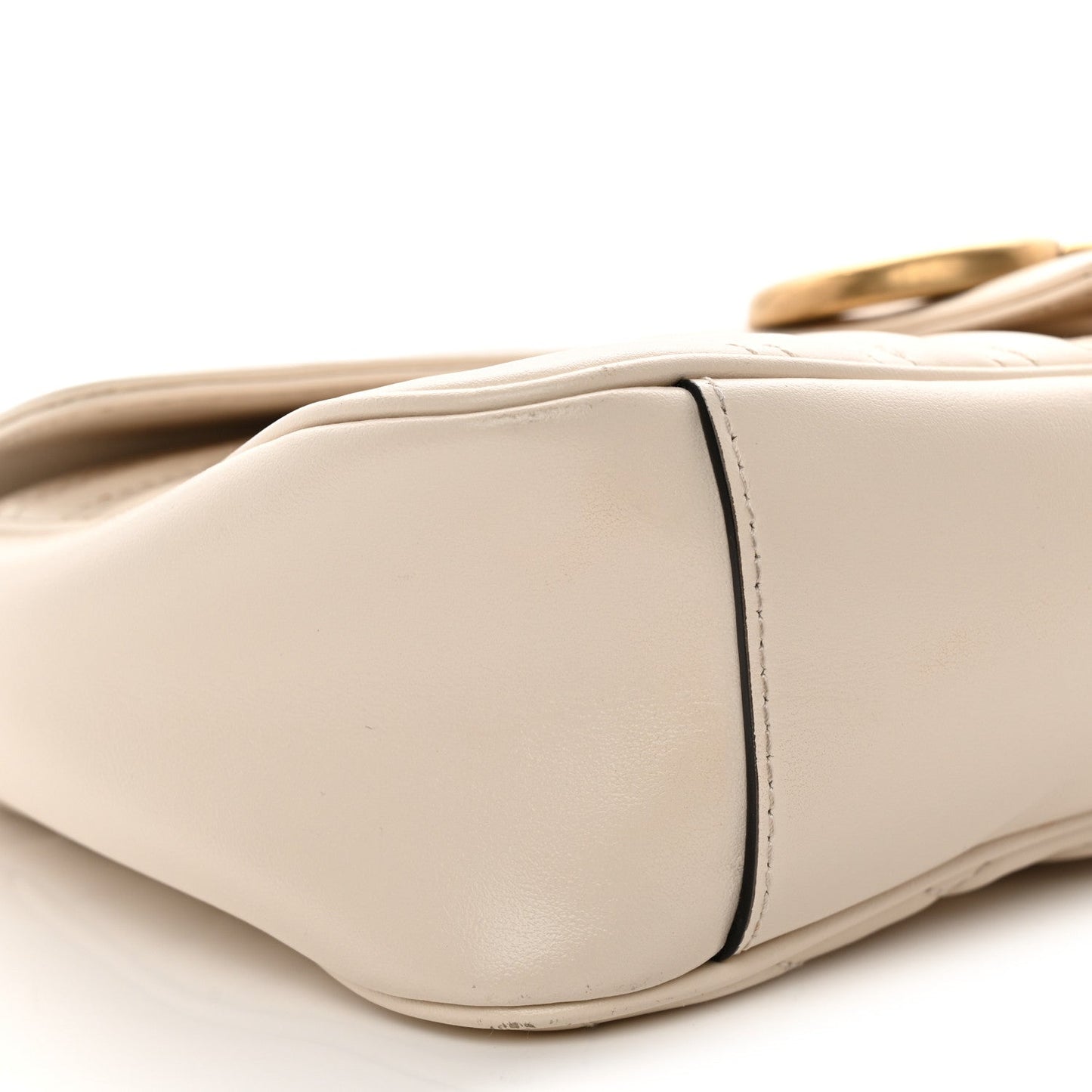 Calfskin Matelasse Small GG Marmont Shoulder Bag White