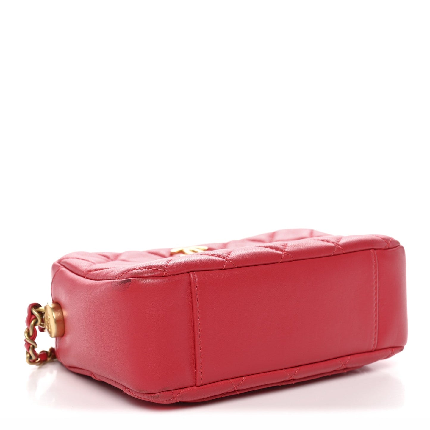 Lambskin Quilted CC Pearl Crush Camera Case Red
