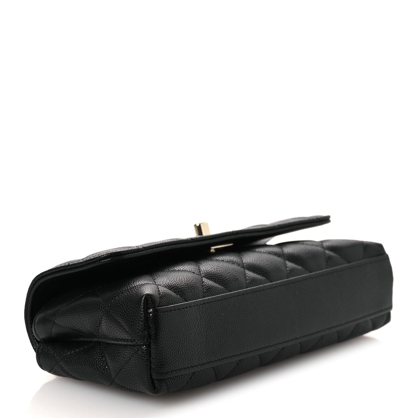 Caviar Quilted Maxi East West Coco Handle Flap Black