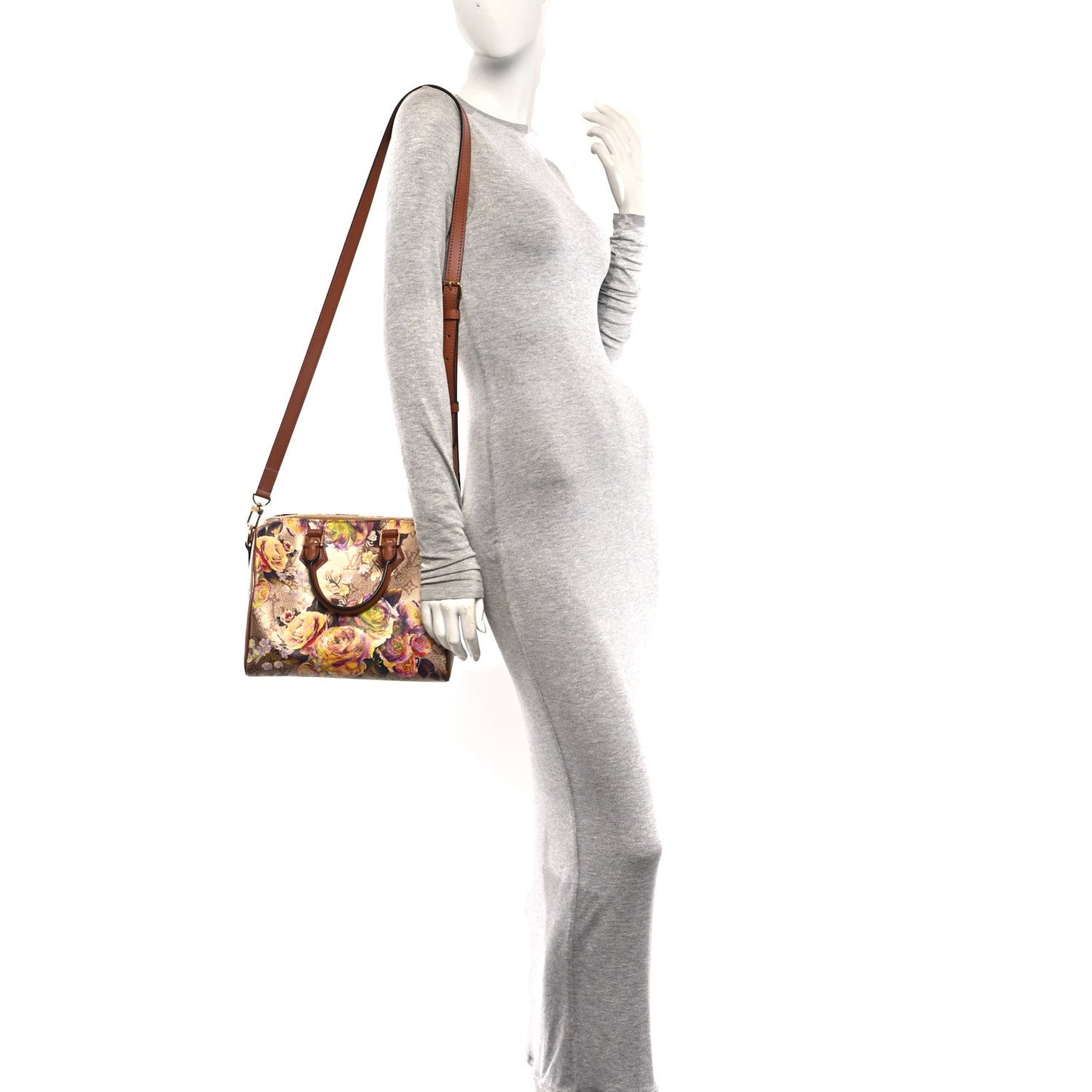 Metallic Monogram LV Garden Speedy Bandouliere 25 Gold