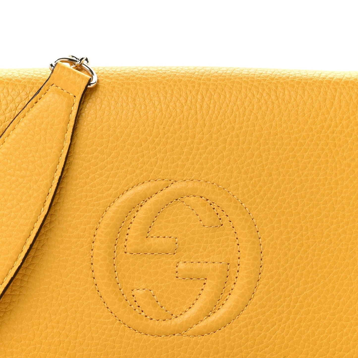 Pebbled Calfskin Soho Wallet on Chain New Buttercup