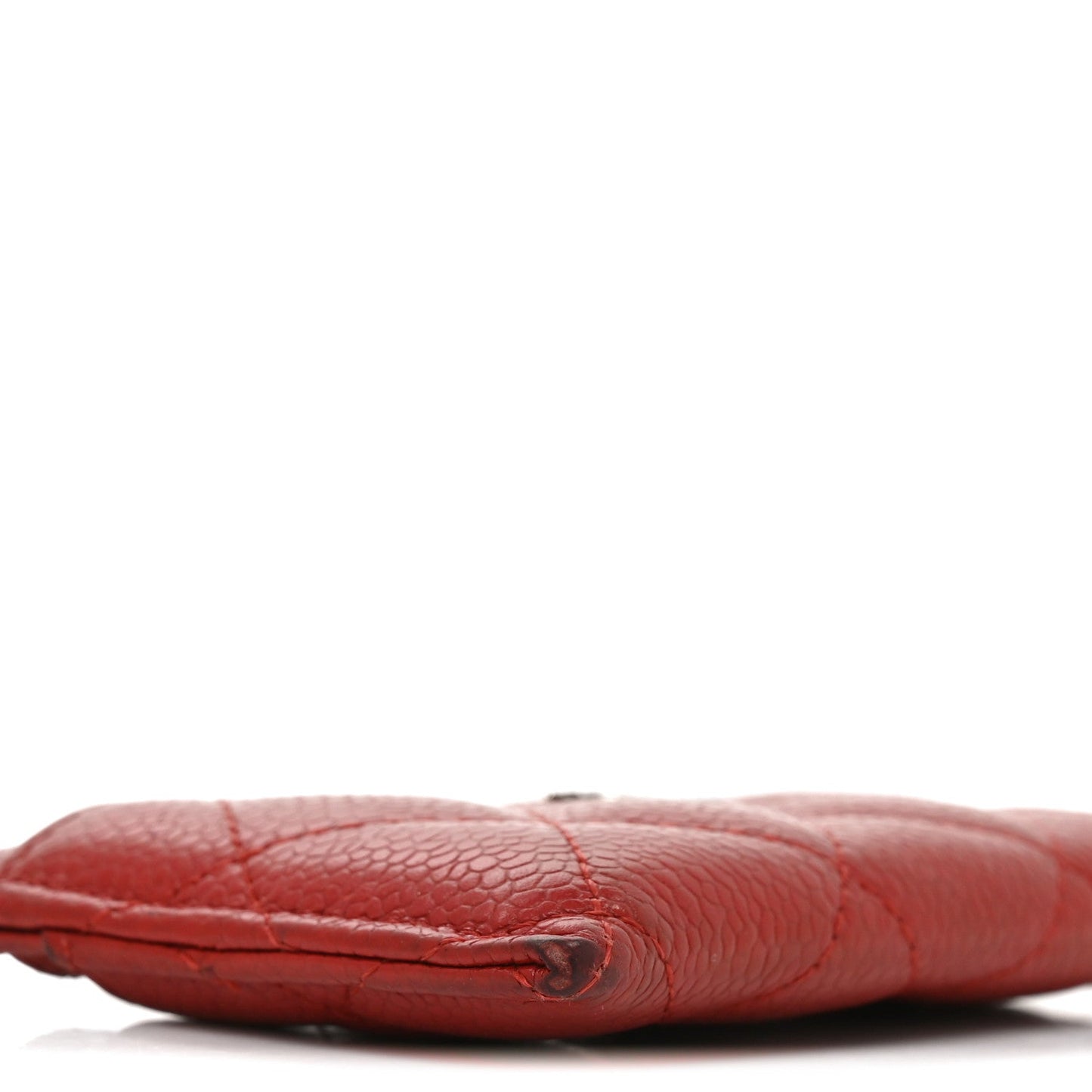 Caviar Quilted Card Holder Red