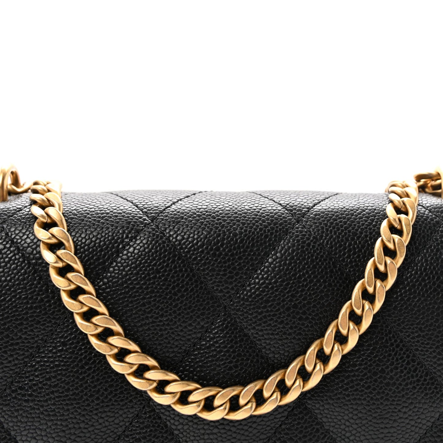 Caviar Quilted Mini Sweetheart Flap Black