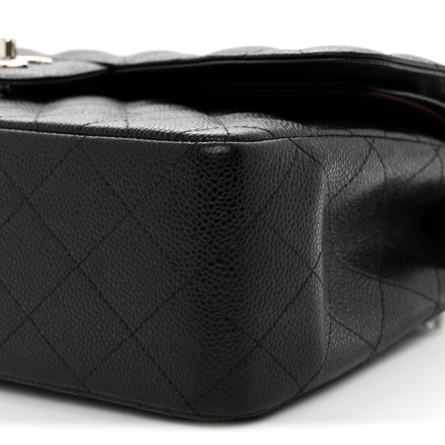Caviar Quilted Jumbo Double Flap Black