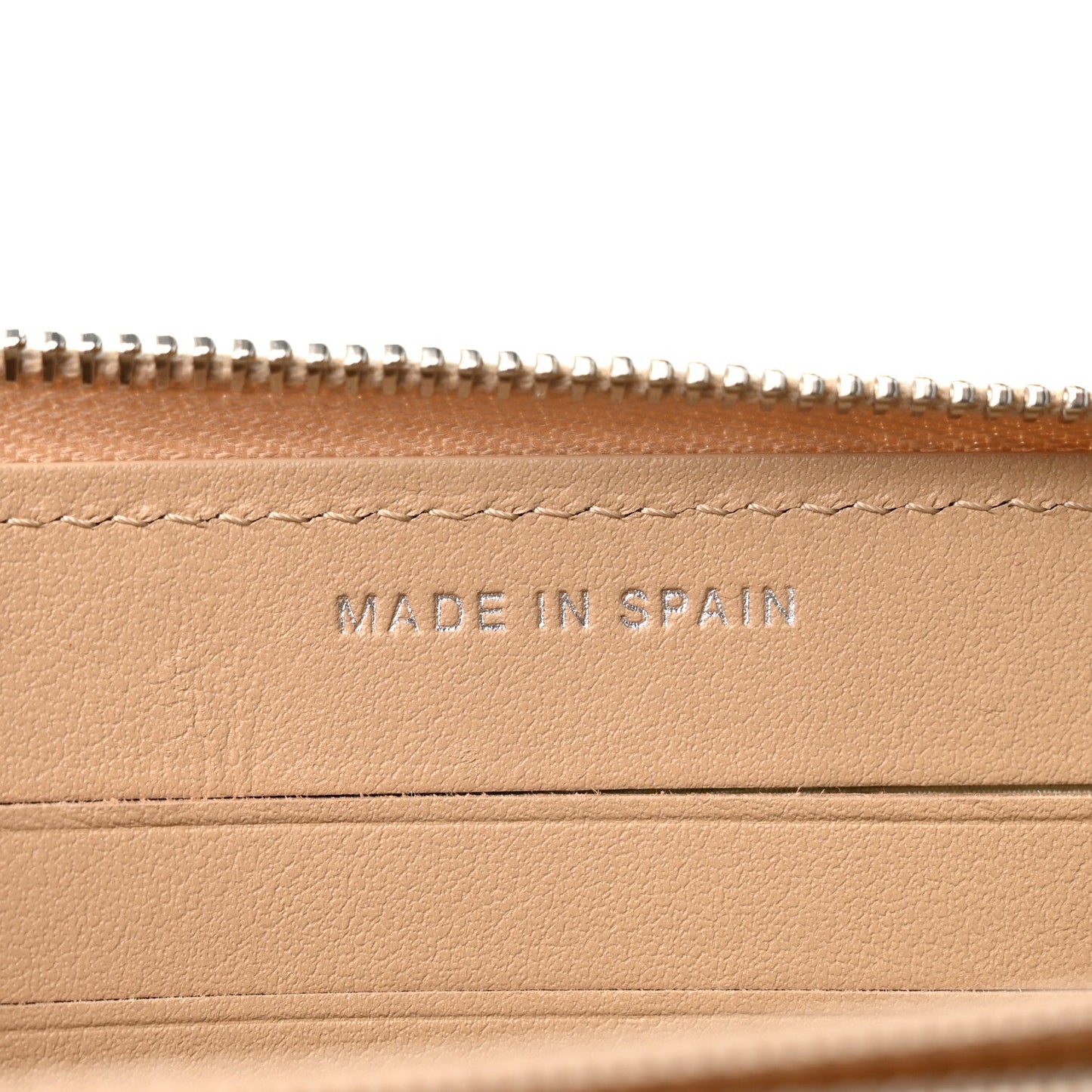 Caviar Quilted Medium Zip Around Wallet Beige