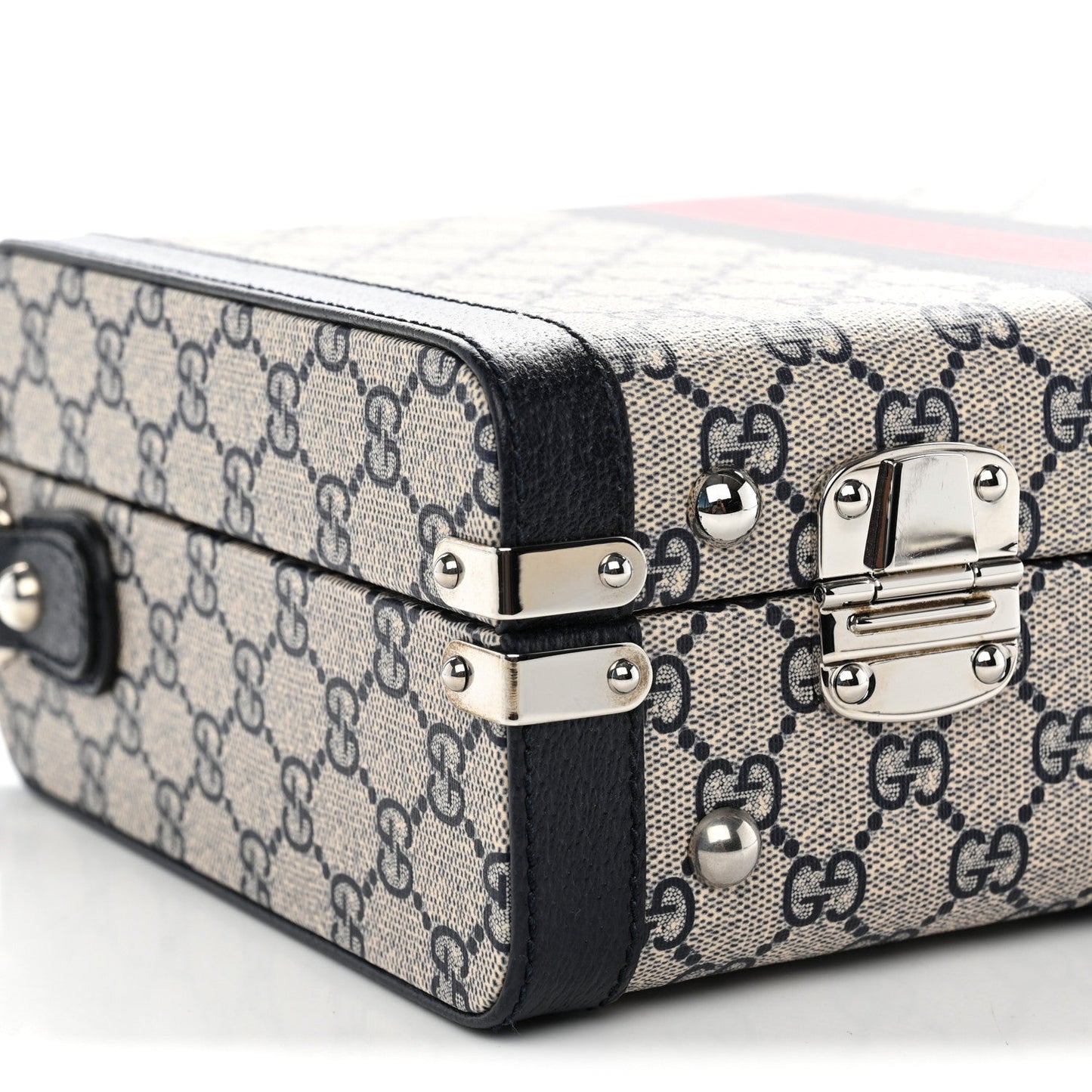 GG Supreme Monogram Web Savoy Medium Top Handle Beauty Case Beige Blue