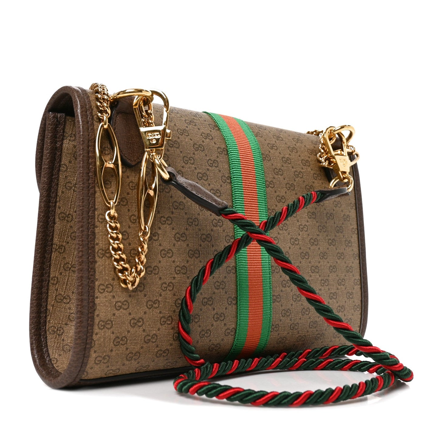 Mini Vintage GG Supreme Monogram Web Small Rajah Slim Flap Shoulder Bag Beige New Acero