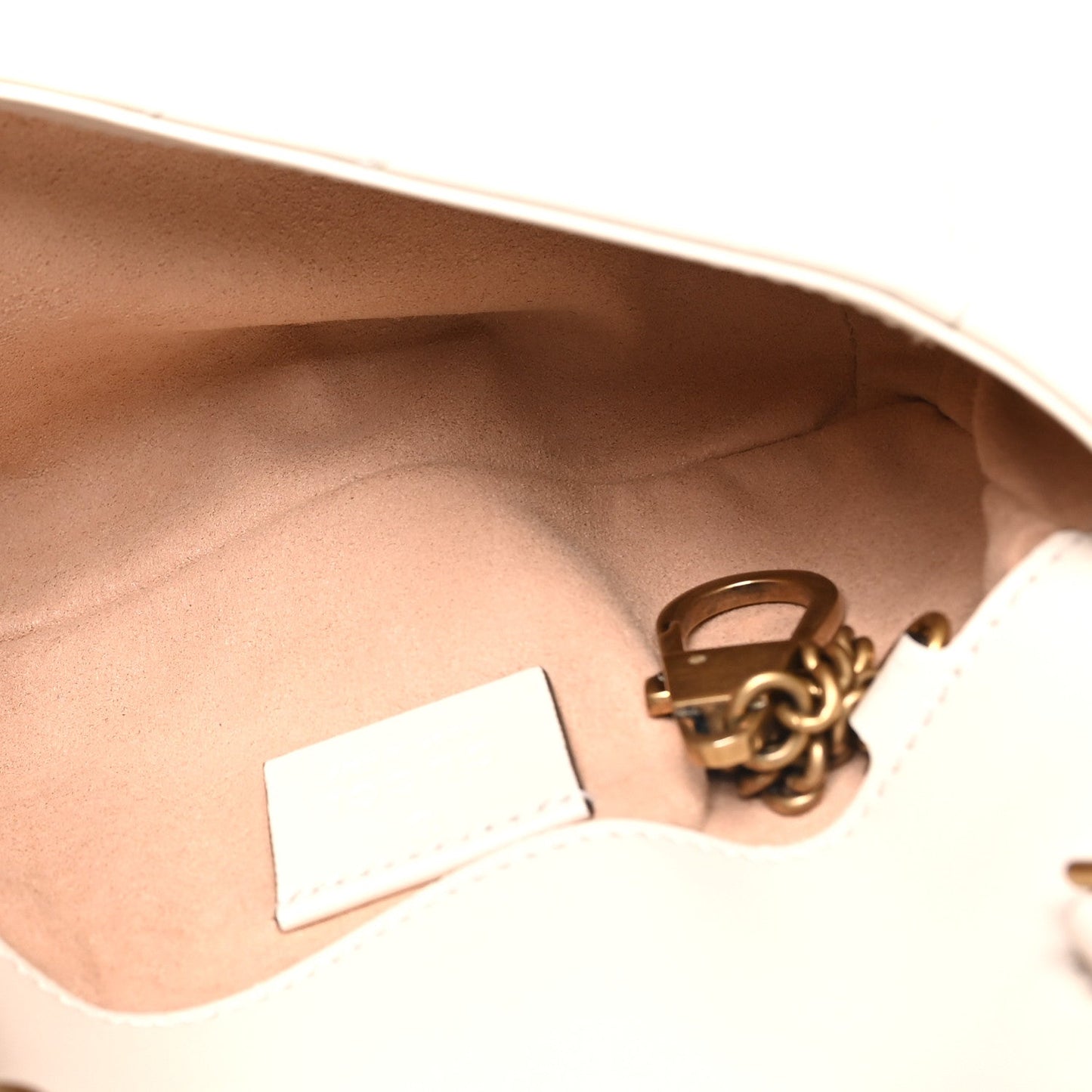 Calfskin Matelasse Super Mini GG Marmont Shoulder Bag White
