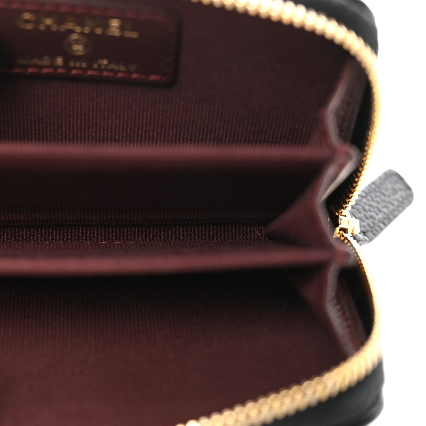 Caviar Quilted Zip Coin Purse Black
