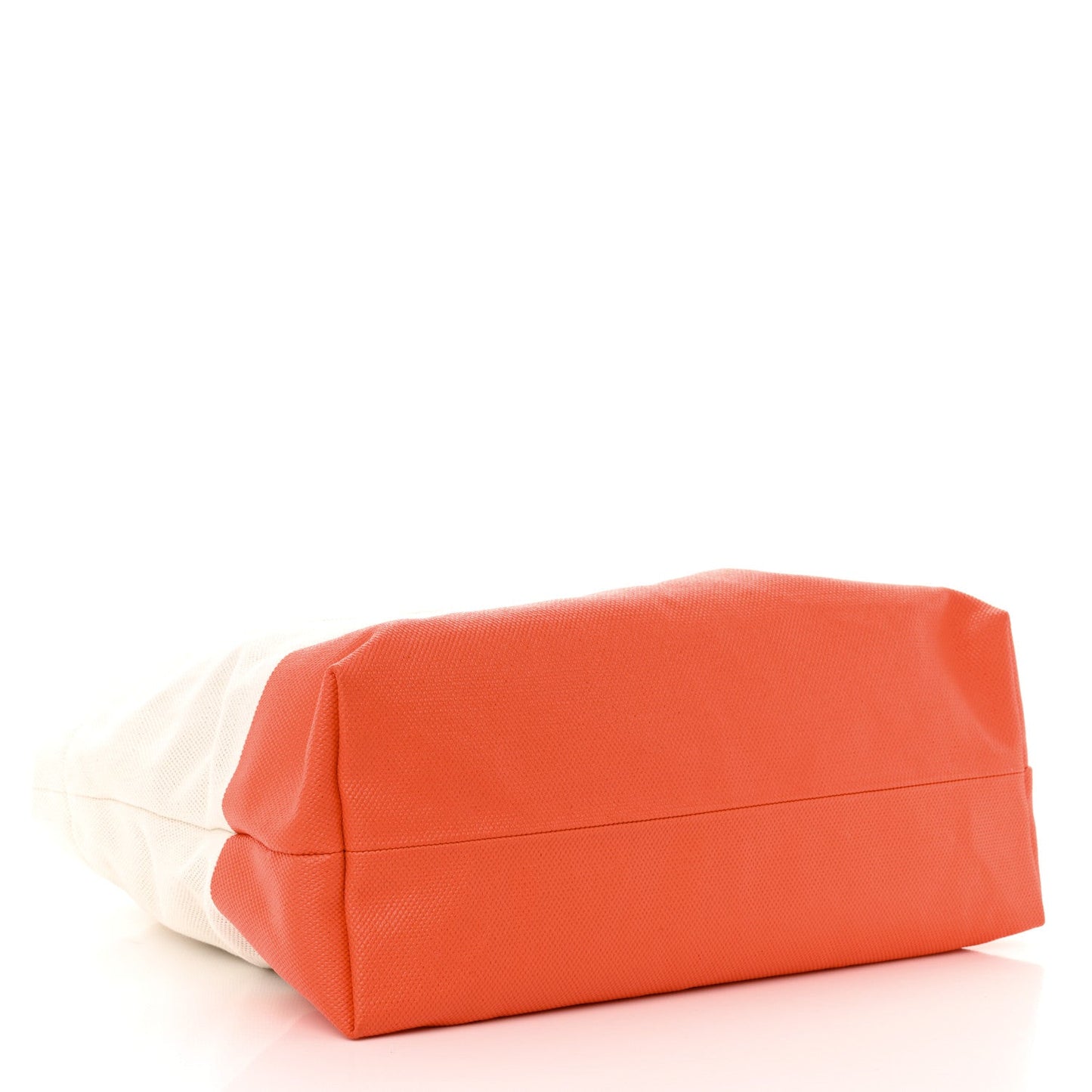 Canvas Logo Embossed Black Tote Natural Orange