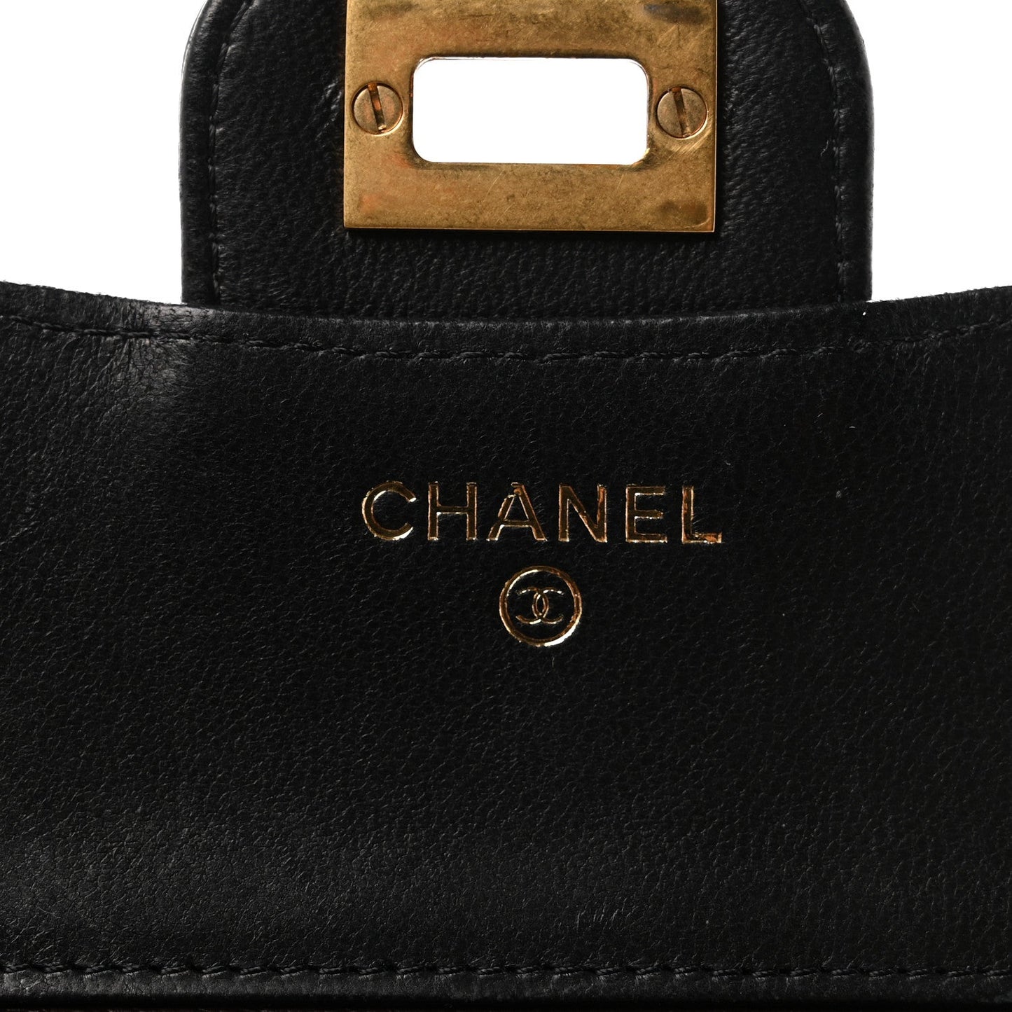 Aged Calfskin Quilted Reissue Compact Wallet Black